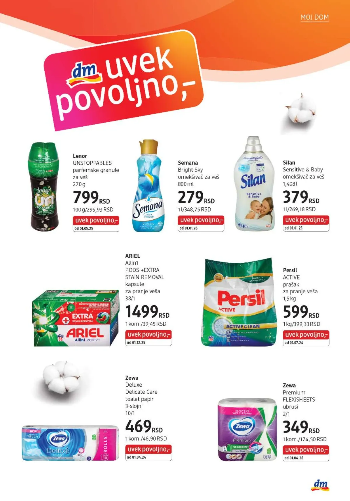 Deterdženti, kapsule, omekšivači, toalet papir i ubrusi u septembarskoj dm ponudi