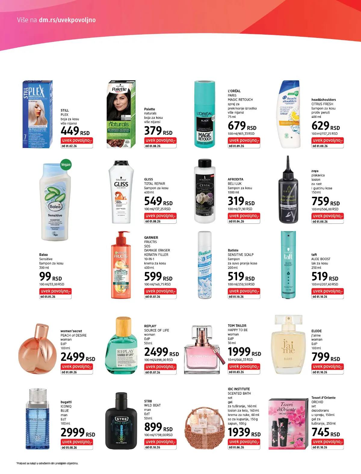 dm express katalog strana 2 – Balea Sensitive šampon 99 din, Palette Naturals boja za kosu 379 din i ostali proizvodi za kosu