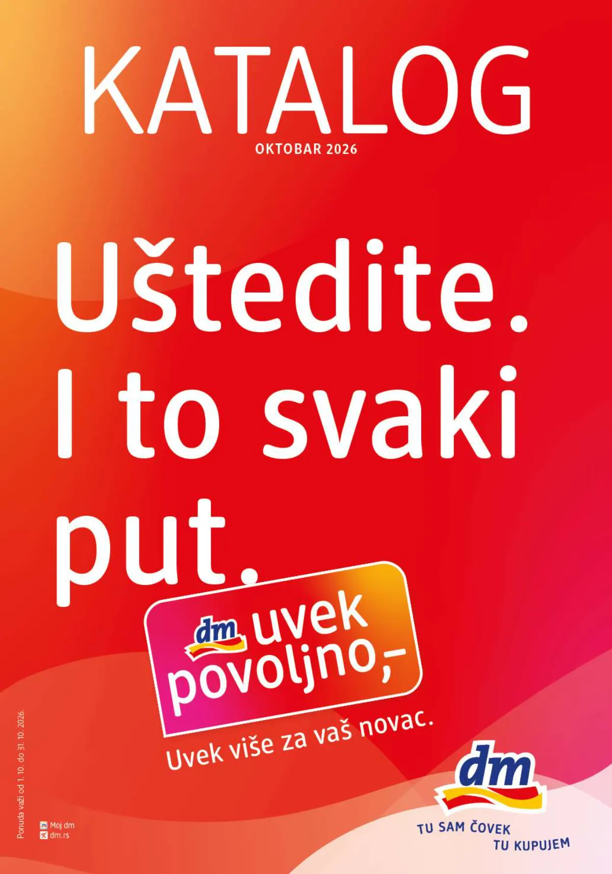 dm katalog od 01.10. do 31.10.2026. – kozmetika, nega, proizvodi za domaćinstvo, hrana i proizvodi za najmlađe