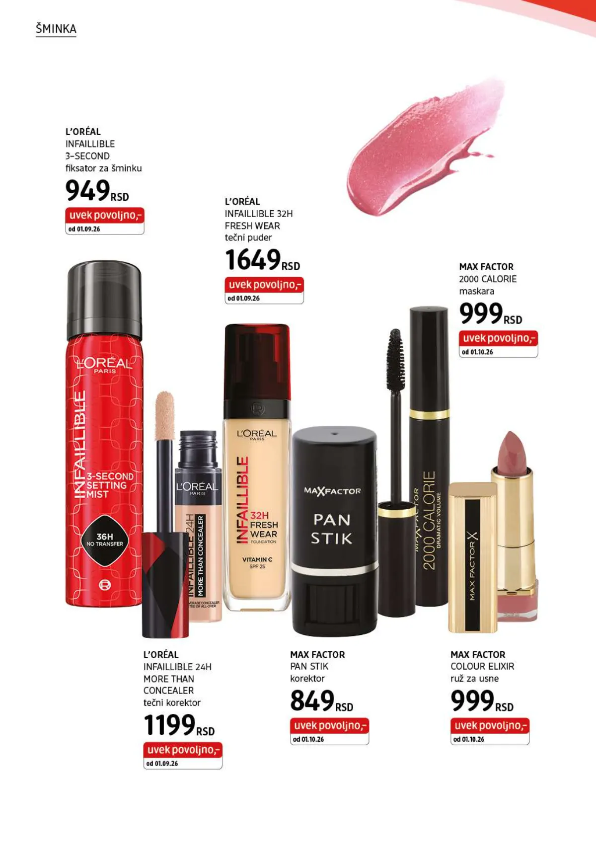 dm katalog oktobar 2026. – L'Oréal i Max Factor šminka