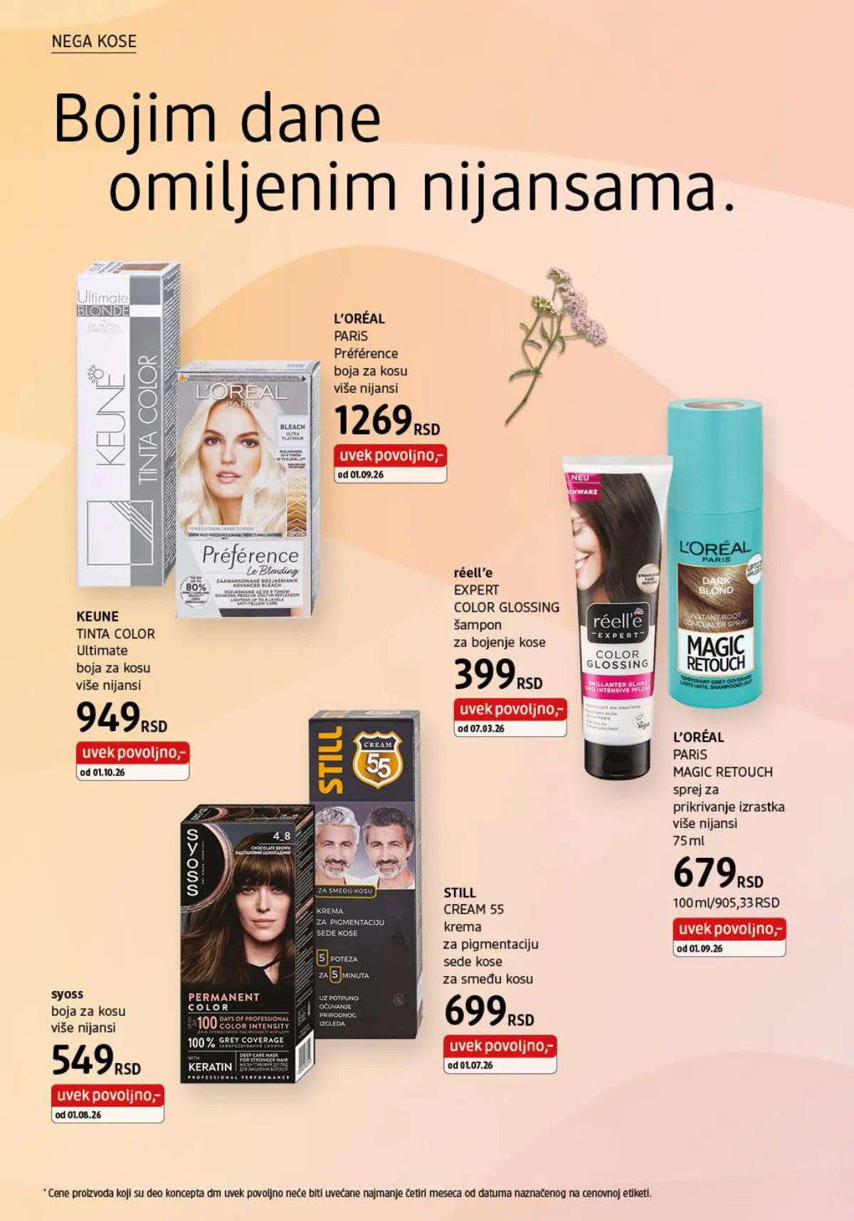 dm katalog oktobar 2026. – farbe za kosu i proizvodi za stilizovanje