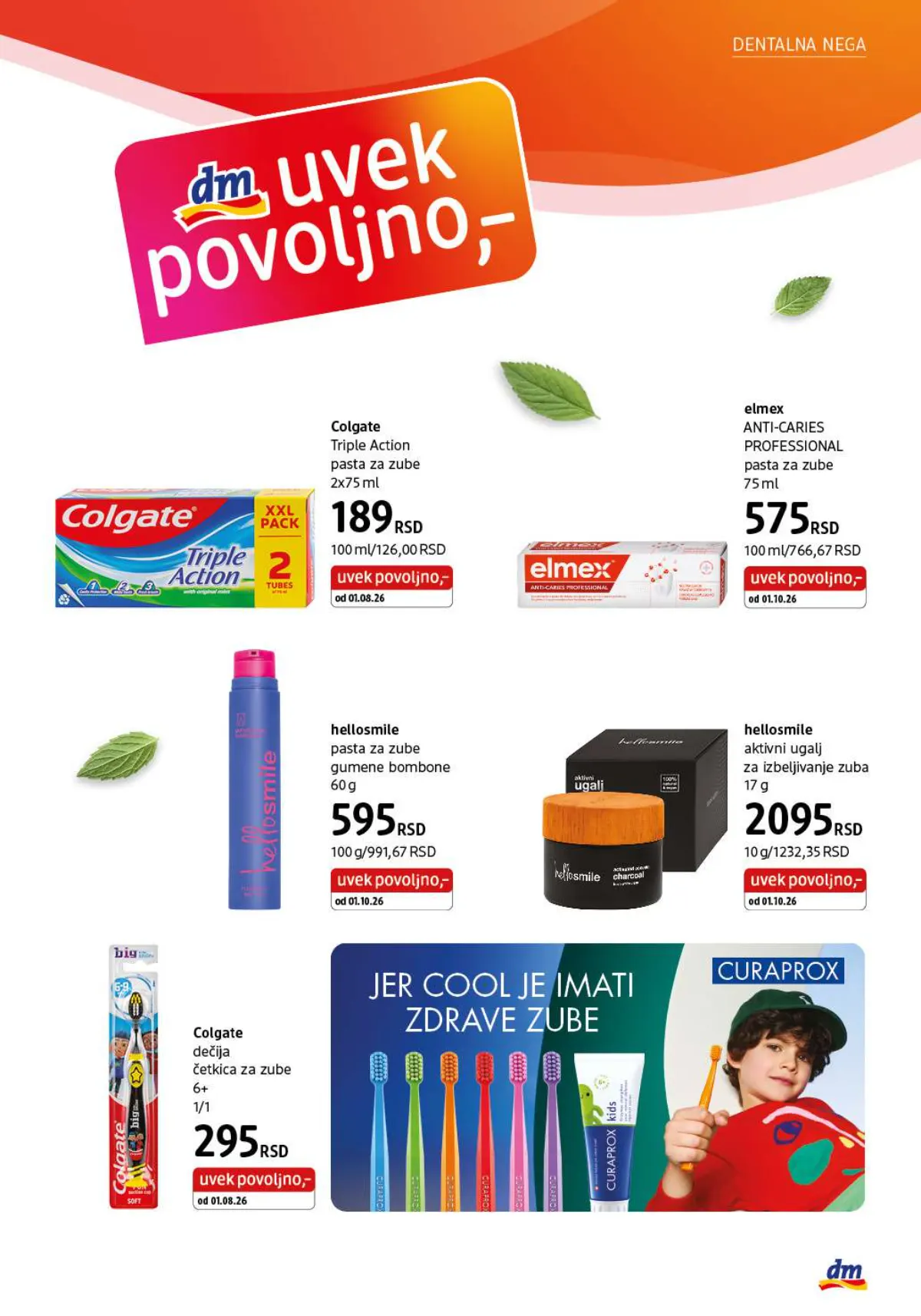 dm katalog oktobar 2026. – Colgate, Elmex i Curaprox proizvodi