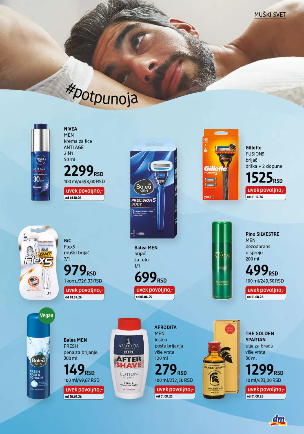 dm katalog oktobar 2026. – Nivea Men, Gillette i Balea Men