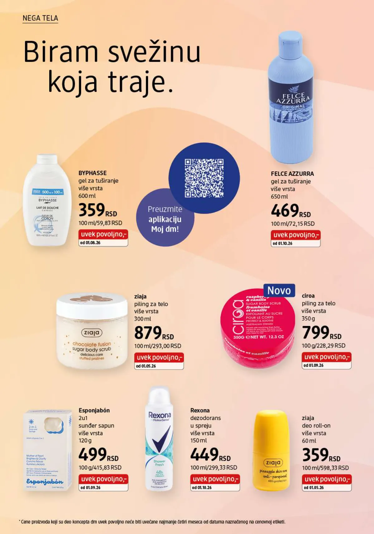dm katalog oktobar 2026. – nega tela, dezodoransi i proizvodi za tuširanje