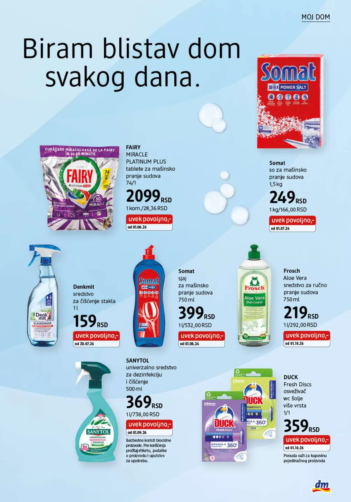 dm katalog oktobar 2026. – Fairy, Somat i sredstva za čišćenje