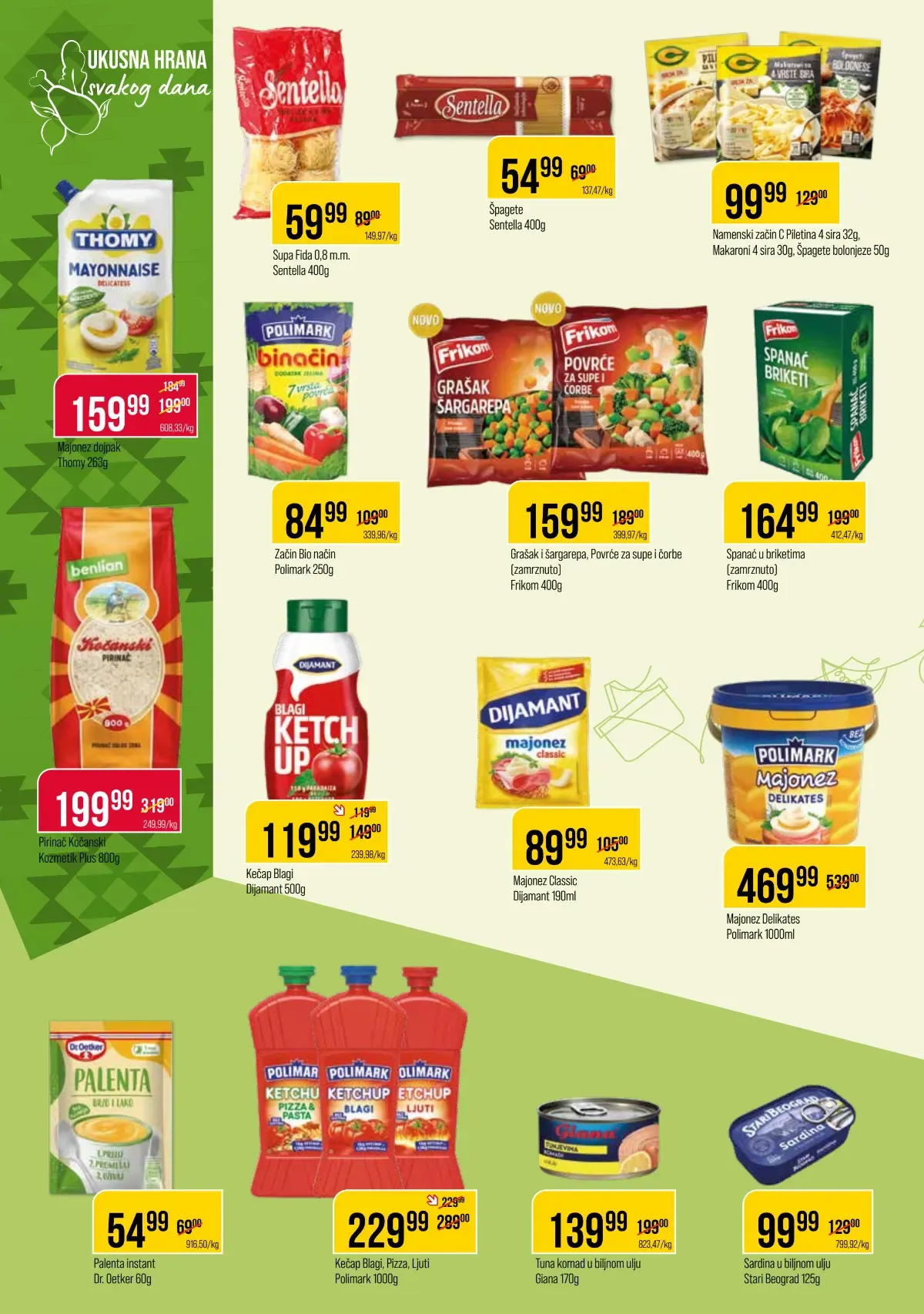 DTL Proleter katalog, strana 6 – osnovne namirnice i dodaci jelima