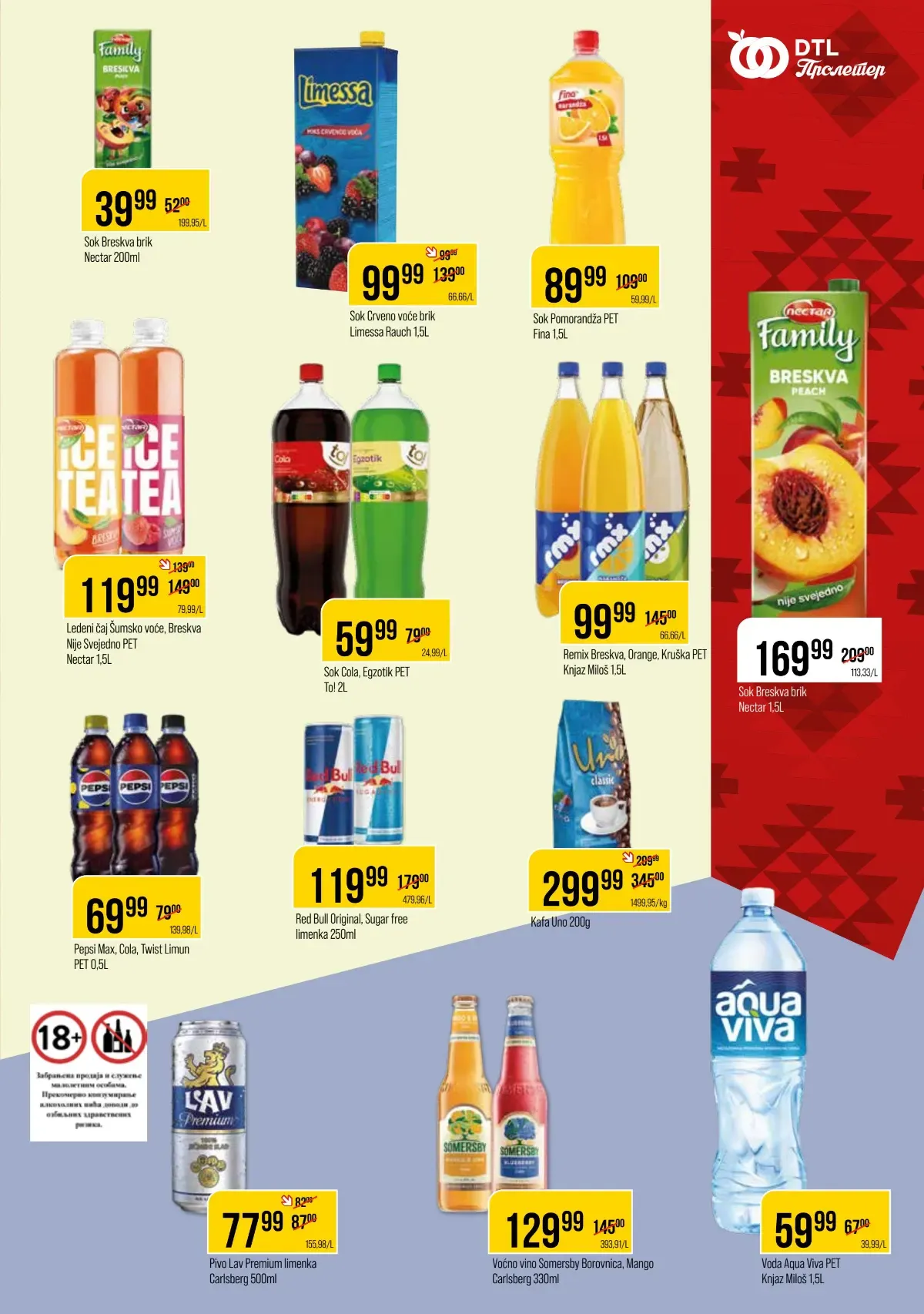DTL Proleter katalog, strana 9 – sokovi, voda i druga pića