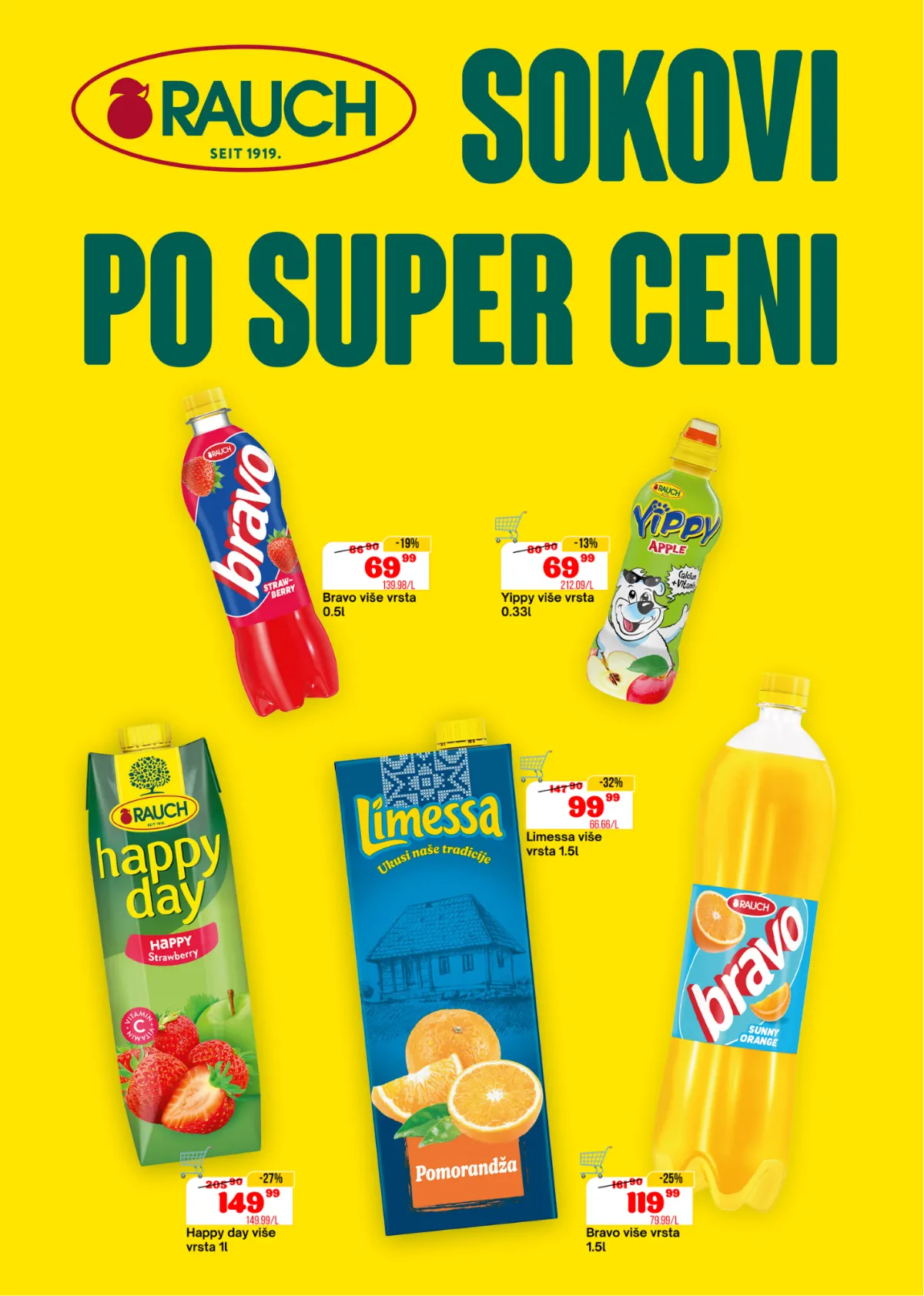 DTL SP Marketi katalog, stranica 3 – Rauch sokovi na akciji, Bravo, Yippy, Happy Day i Limessa sok od pomorandže po sniženim cenama