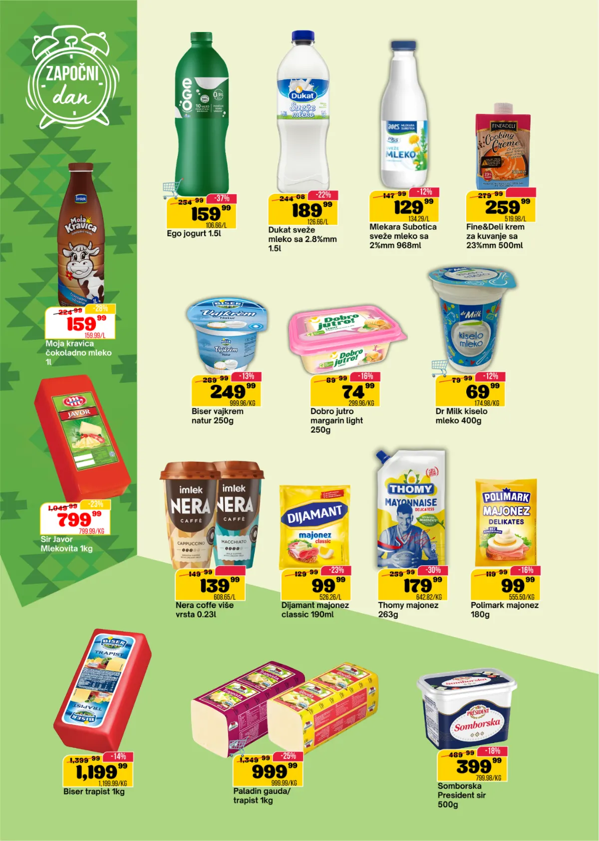 DTL SP Marketi katalog, stranica 4 – jogurt, mleko, sir, pavlaka, Paladin gauda, Thomy i Polimark majonez i mlečni proizvodi na akciji