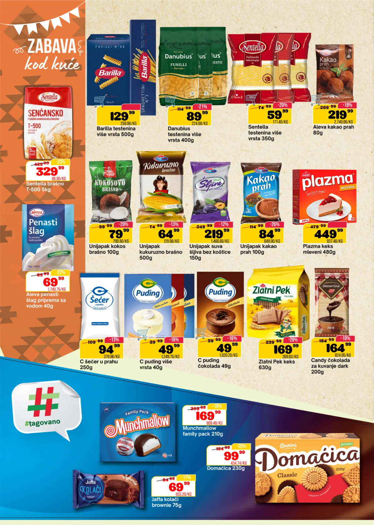DTL SP Marketi katalog, stranica 10 – Barilla testenina, Danubius brašno i testenina, Sentella proizvodi, Plazma keks, puding i kakao na akciji