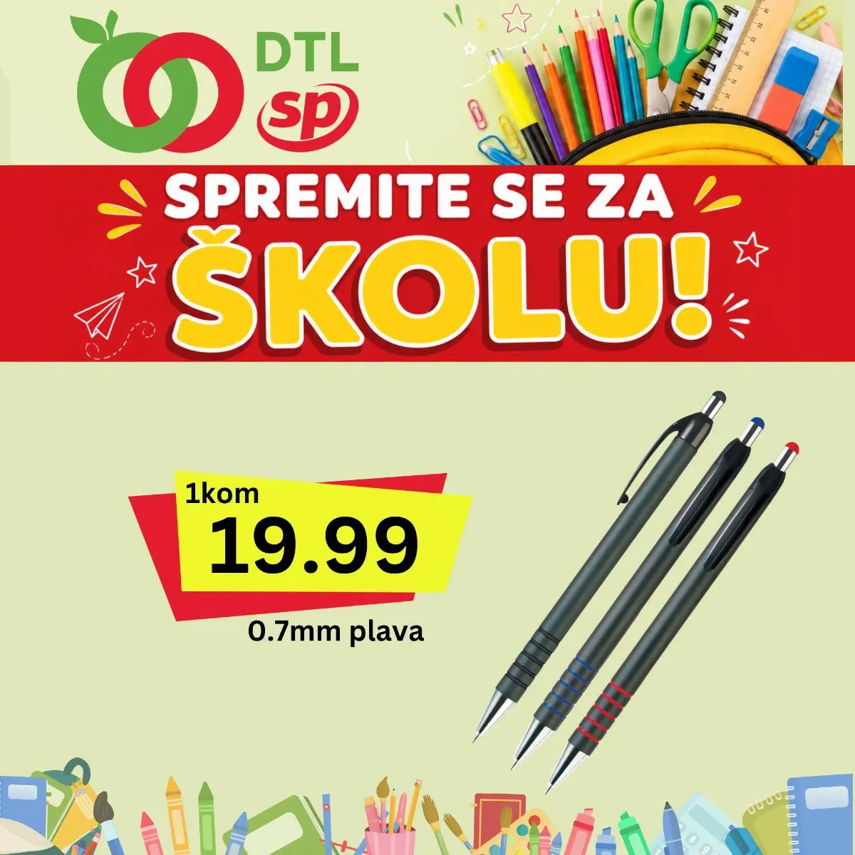 DTL SP Marketi školska ponuda – olovke 0,7 mm za 19,99 dinara