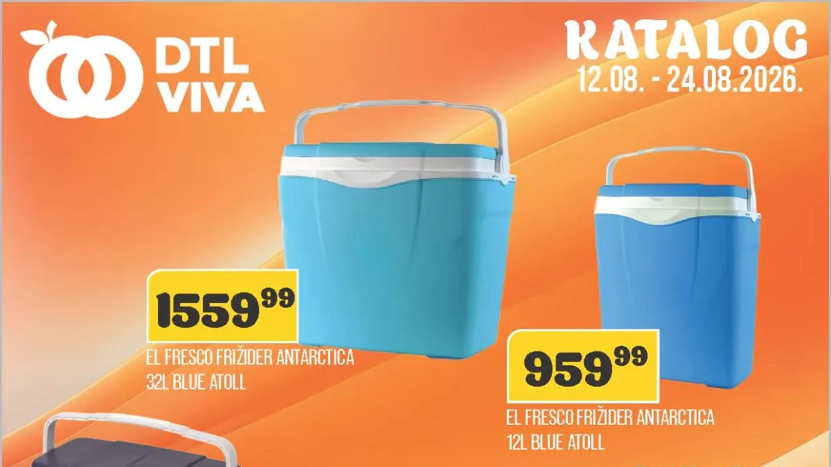 DTL Viva katalog od 12.08. do 24.08.2026. donosi akcijske cene prehrane, pića, mlečnih proizvoda, kućne hemije i proizvoda za domaćinstvo