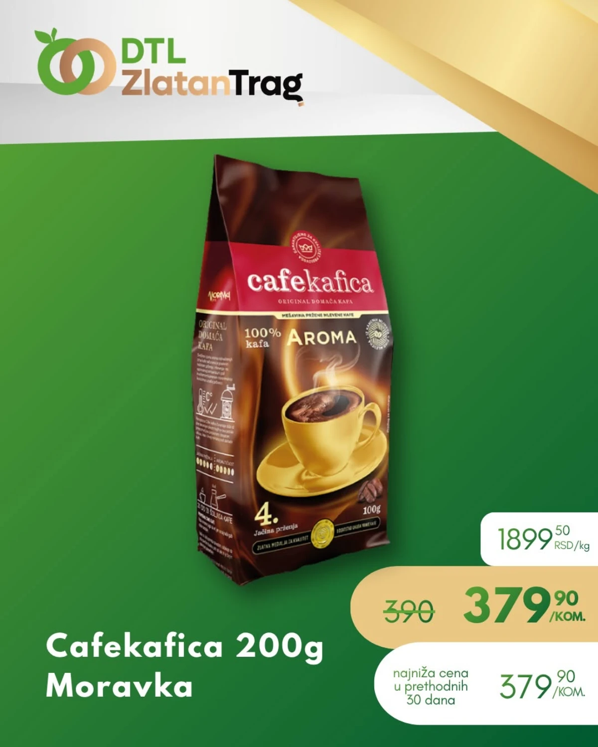DTL Zlatan Trag specijalna ponuda do 10.08.2026. – Cafekafica Aroma kafa 200 g na akciji