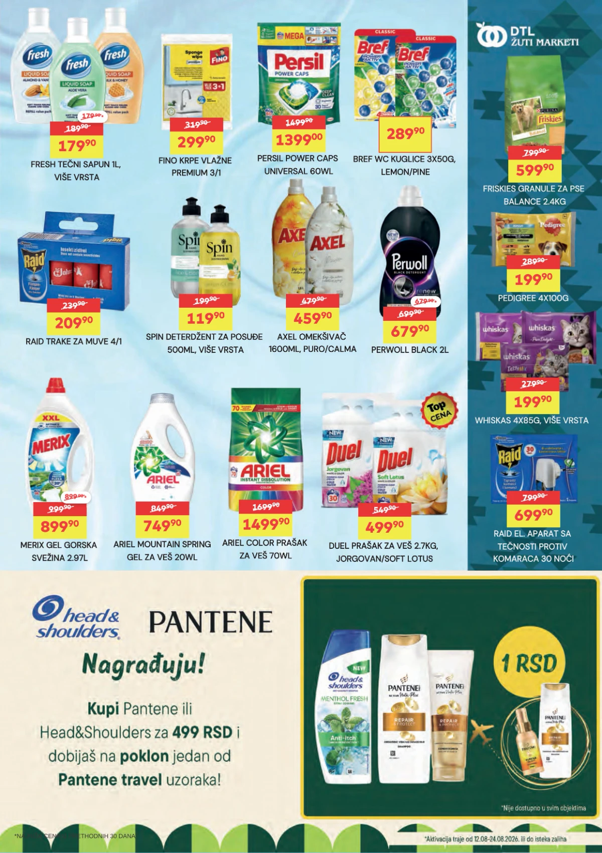 DTL Žuti Market katalog do 24.08.2026. – Persil, Ariel, Duel, Perwoll i kućna hemija