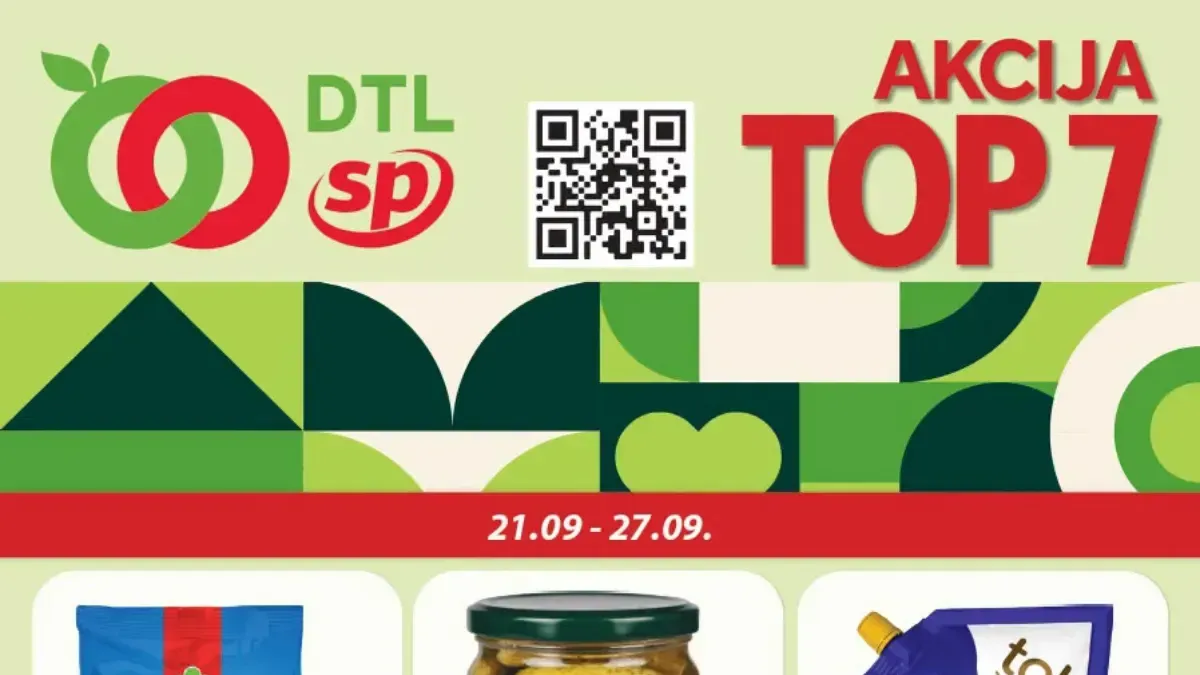 DTL SP Marketi TOP 7 akcija od 21.09. do 27.09.2026. – prehrana, piće i proizvodi za domaćinstvo uz popuste do 32%