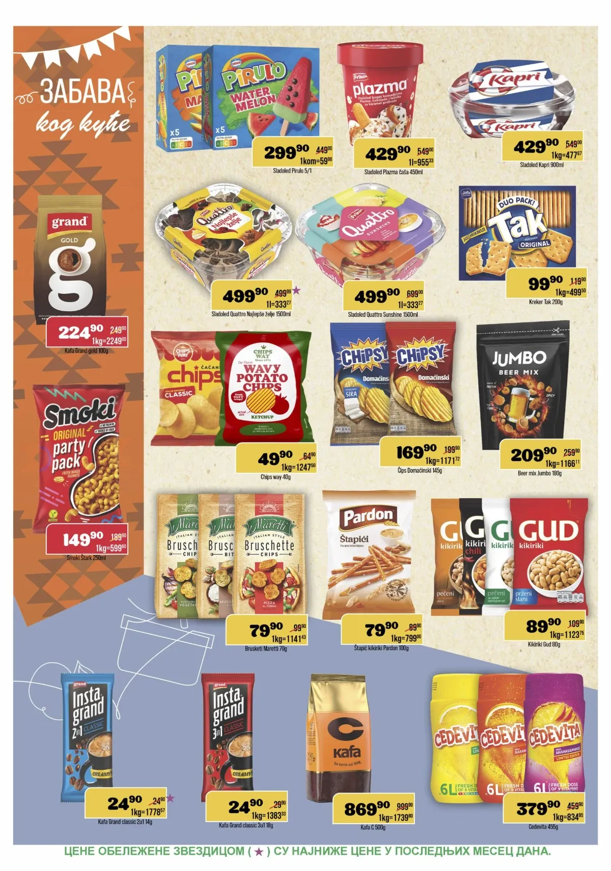 Sladoledi, čips, grickalice, kafa i Cedevita na akciji u DTL Europromu