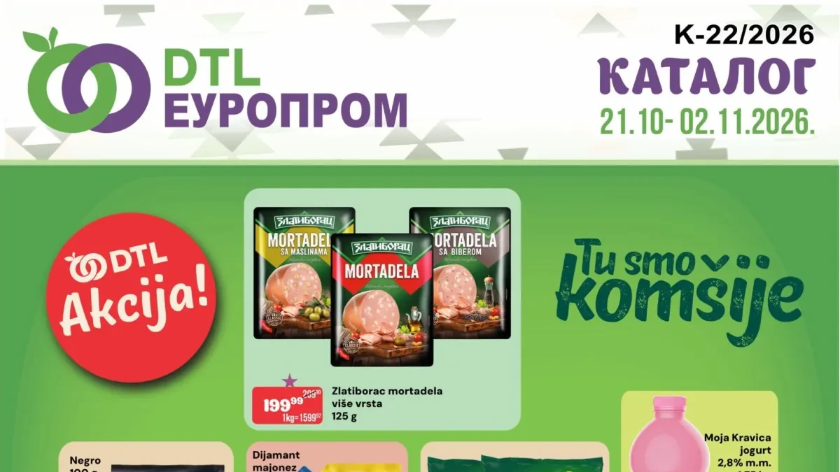DTL Europrom katalog od 21.10. do 02.11.2026. – naslovna strana novog kataloga sa akcijama i sniženjima