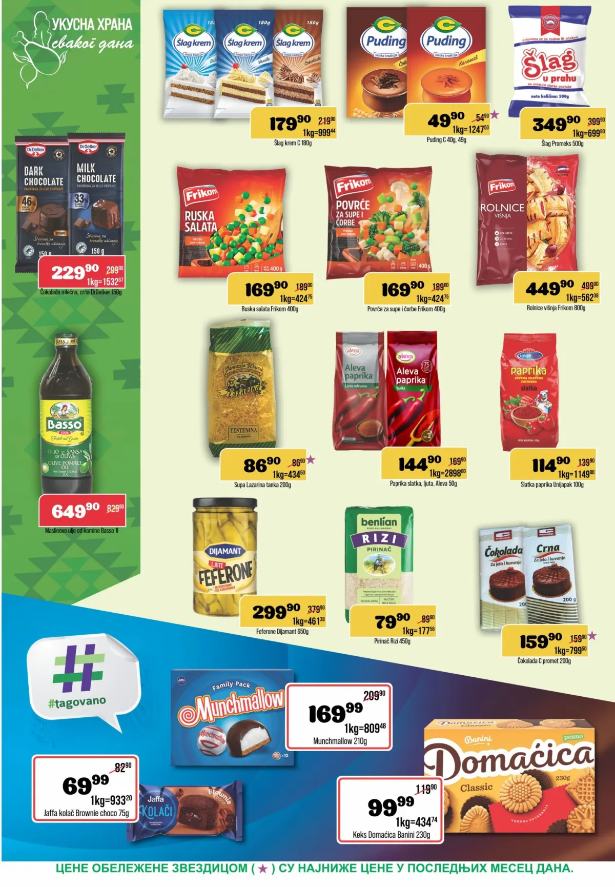 DTL Europrom katalog 21.10–02.11.2026. – strana 6, Frikom smrznuto povrće, testenine, začini, šlag krem, čokolade i keksi