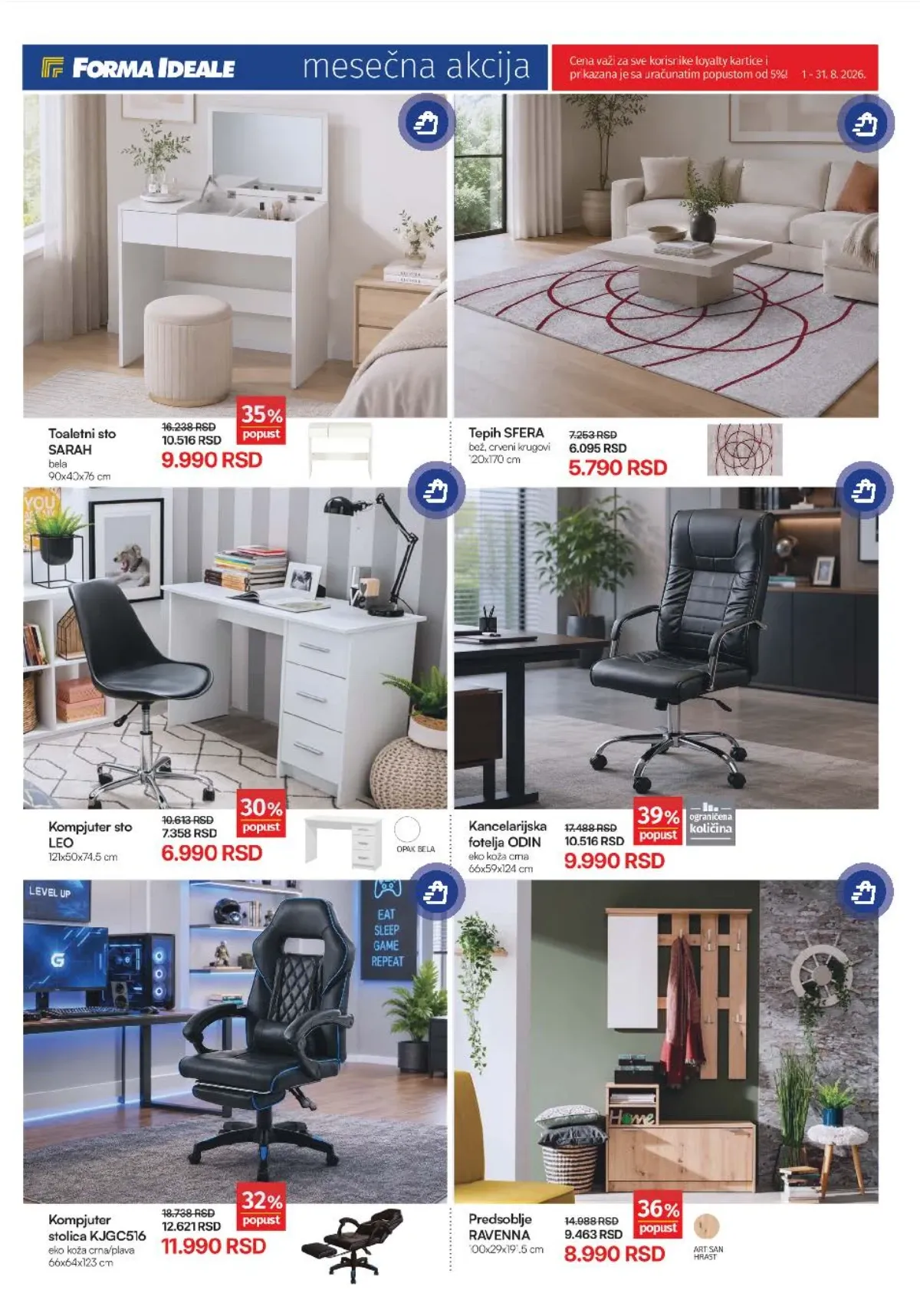 Forma Ideale akcija – tepisi, dodaci za dom i oprema po sniženim cenama