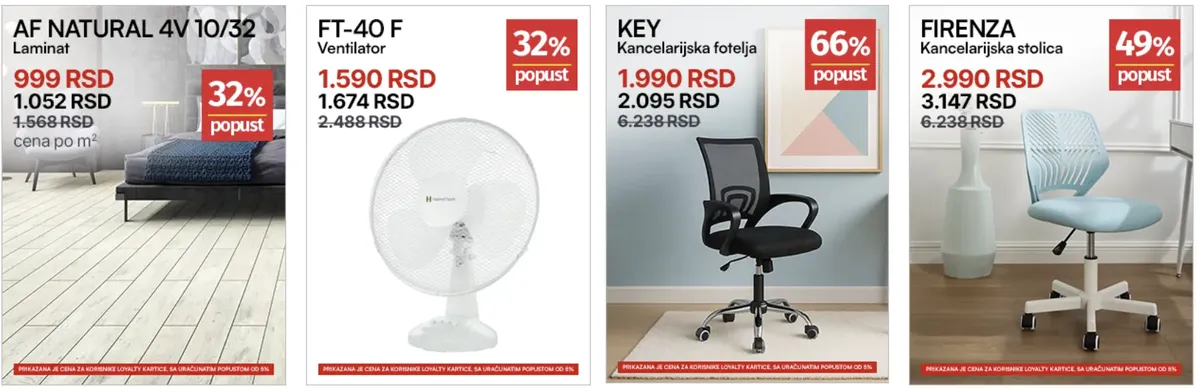 Forma Ideale Back to School ponuda – laminat, ventilator FT-40 F, kancelarijska fotelja KEY i stolica FIRENZA uz popuste do 66%