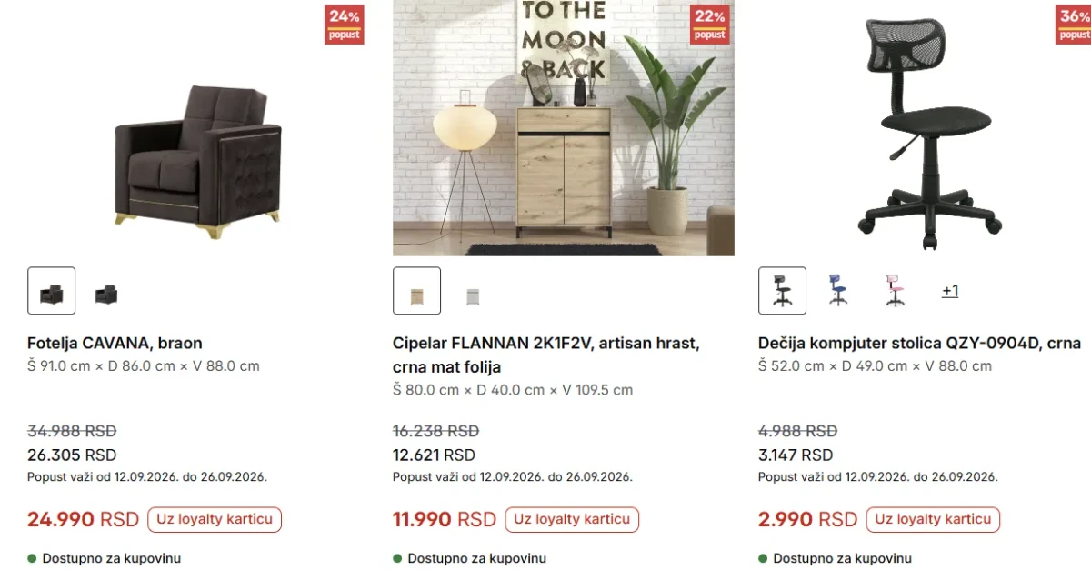 Forma Ideale akcija – fotelja CAVANA, cipelar FLANNAN i dečija kompjuter stolica QZY-0904D