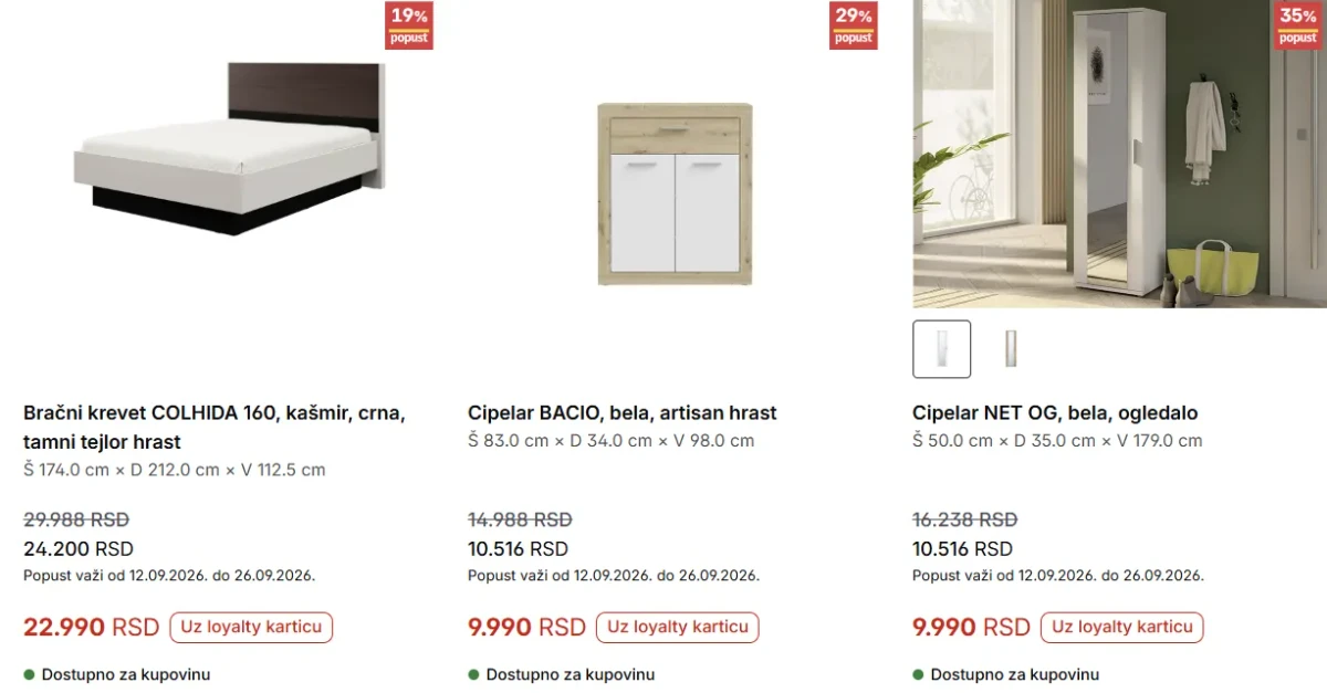 Forma Ideale akcija – bračni krevet COLHIDA i cipelari BACIO i NET OG
