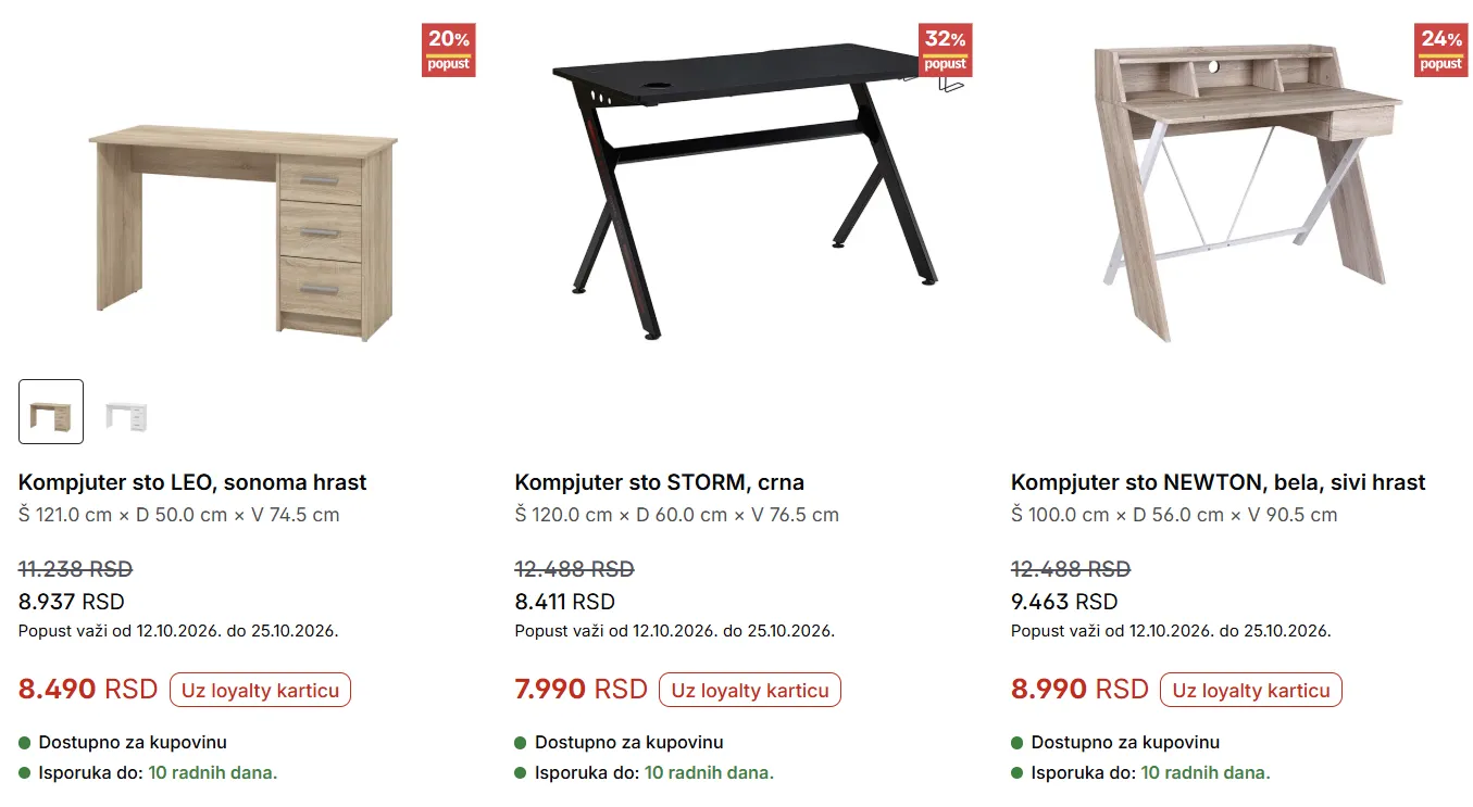 Forma Ideale – kompjuter stolovi LEO, STORM i NEWTON na akciji od 12. do 25.10.2026.