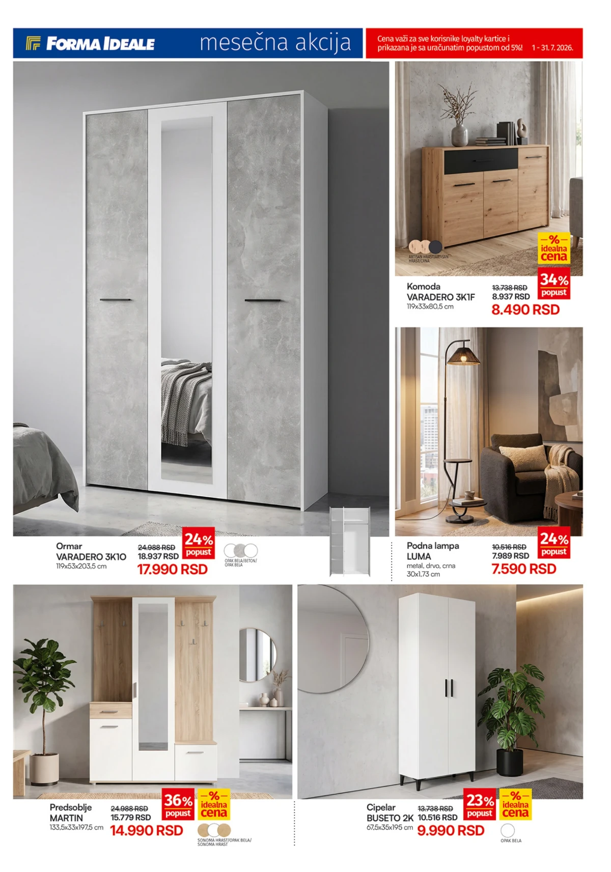 Forma Ideale katalog strana 7 – ormari, komode, lampe i predsoblja