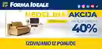 Forma Ideale nedeljna akcija nameštaja – sniženja i preko 40% do 26. aprila 2026