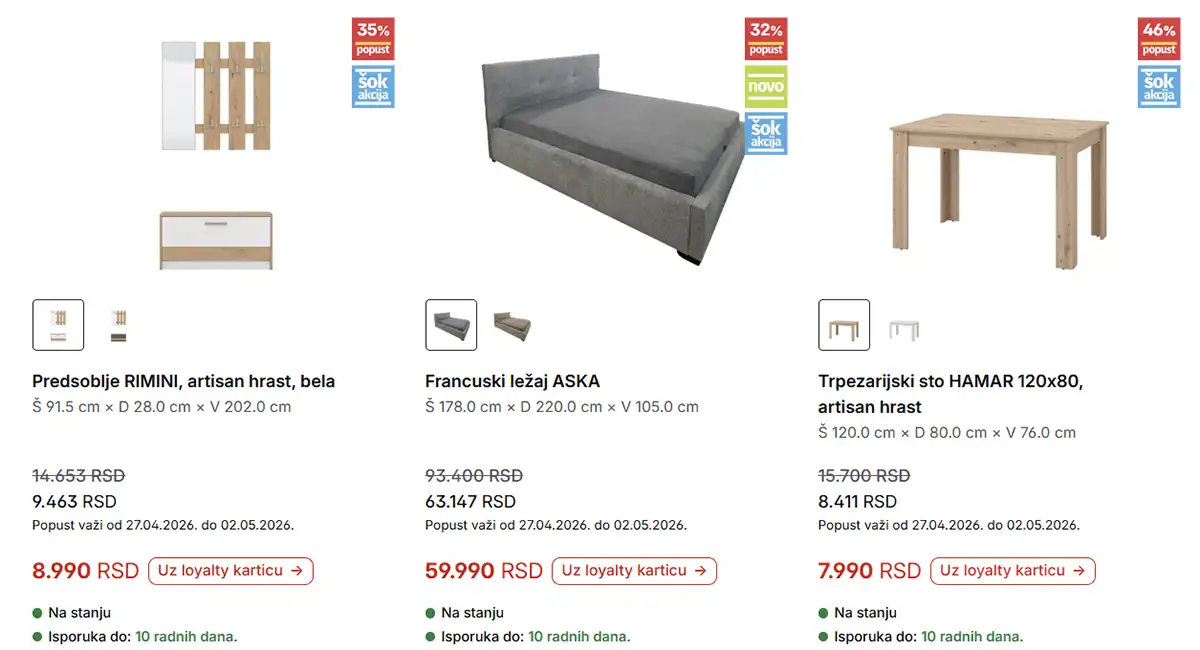 Forma Ideale katalog strana 4 – kreveti, ugaone garniture i trpezarijski stolovi na sniženju