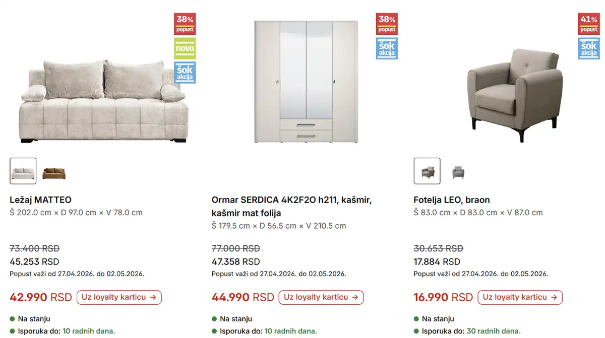 Forma Ideale katalog strana 5 – cipelari, ležajevi i stolovi na akciji do 02.05.2026