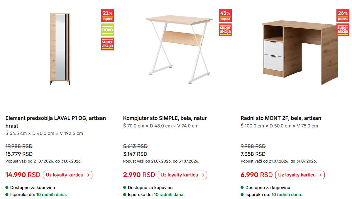 Forma Ideale katalog sa kuhinjskim elementima i trpezarijama na akciji.