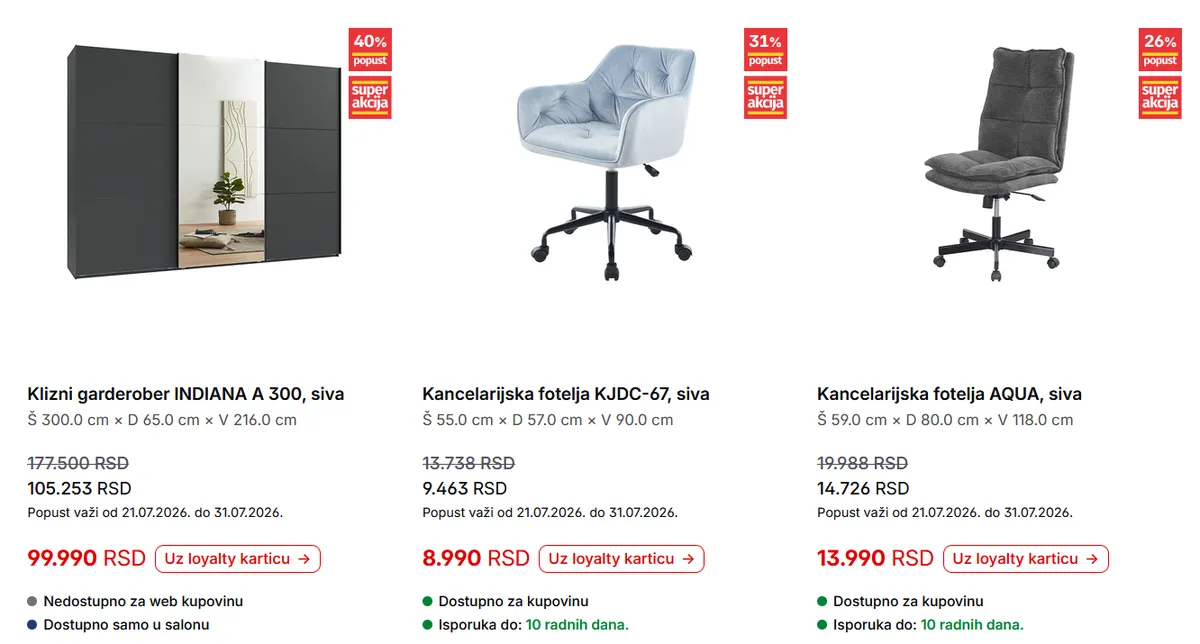 Forma Ideale akcija na plakare, komode i ormare do 31.07.2026.