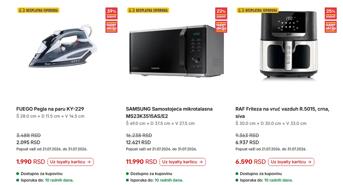 Forma Ideale akcija na male kućne aparate i opremu za domaćinstvo.