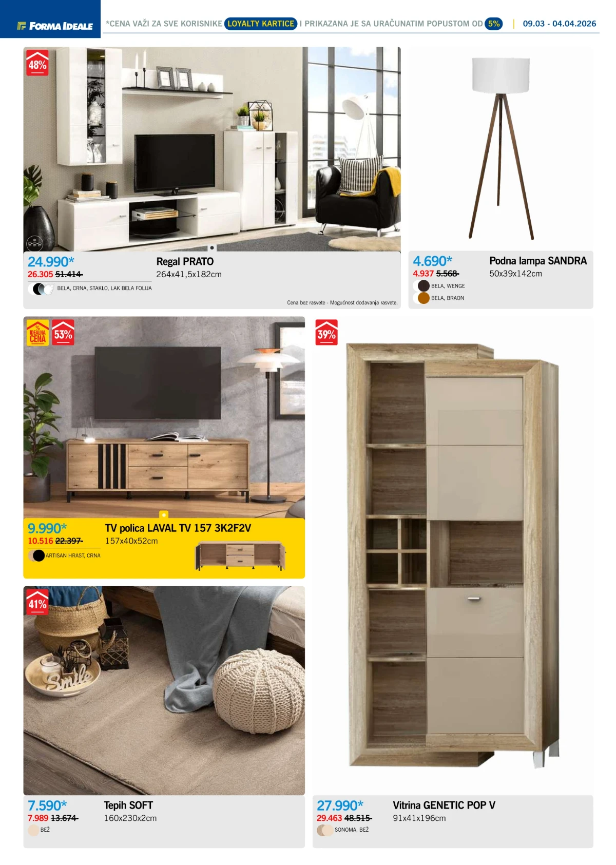Forma Ideale katalog nameštaja – trpezarije i stolovi na akciji do 4. aprila 2026.