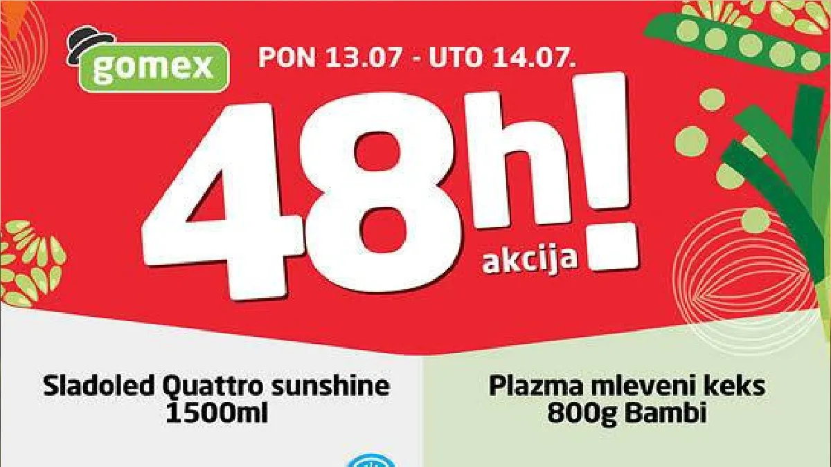 Gomex 48h akcija od 13. do 14.07.2026. donosi dvodnevne popuste do 23% na veliki broj proizvoda