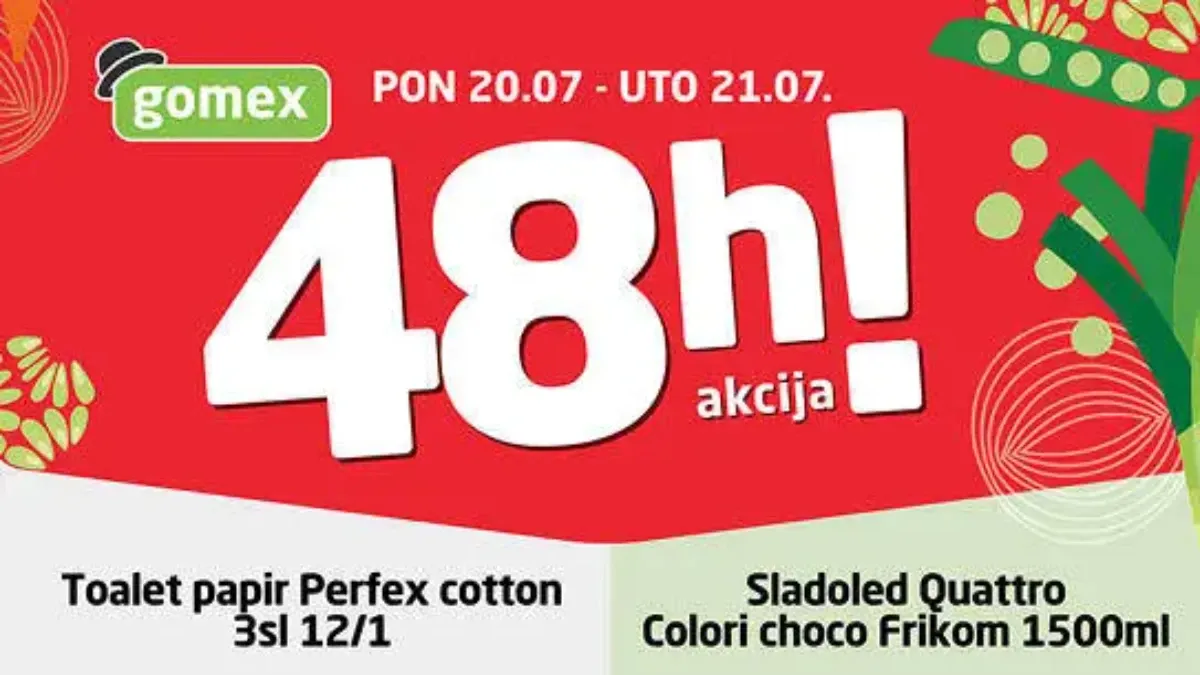 Gomex 48h akcija do 21.07.2026. donosi ograničene dvodnevne popuste na veliki izbor proizvoda