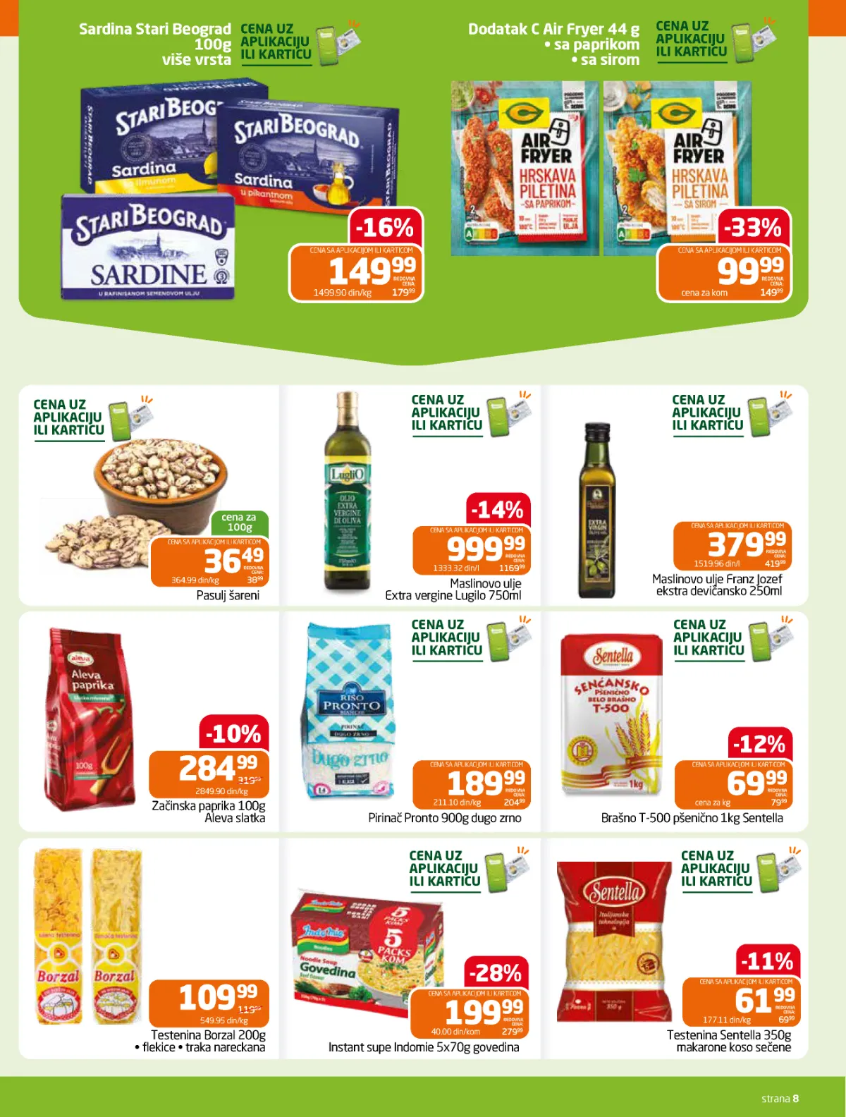GOMEX katalog strana 8 – testenina, ulje, pirinač i osnovne namirnice