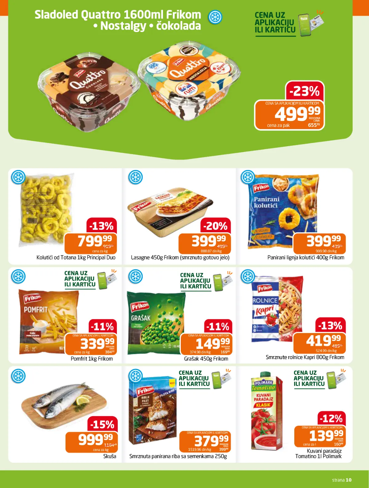 GOMEX katalog strana 10 – smrznuta riba, povrće i gotova jela