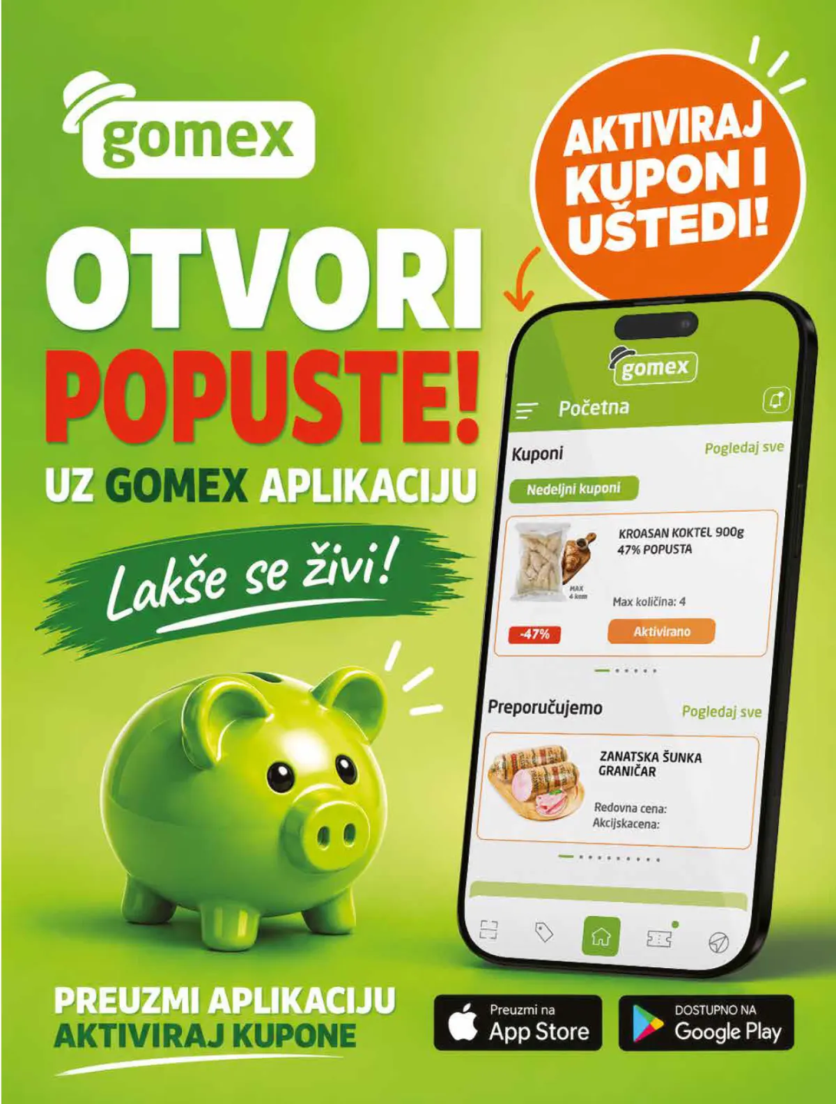 GOMEX aplikacija – kuponi i dodatni popusti