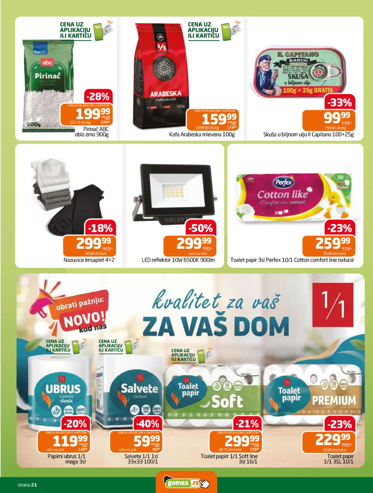 GOMEX katalog strana 21 – kućni program i prehrambeni proizvodi