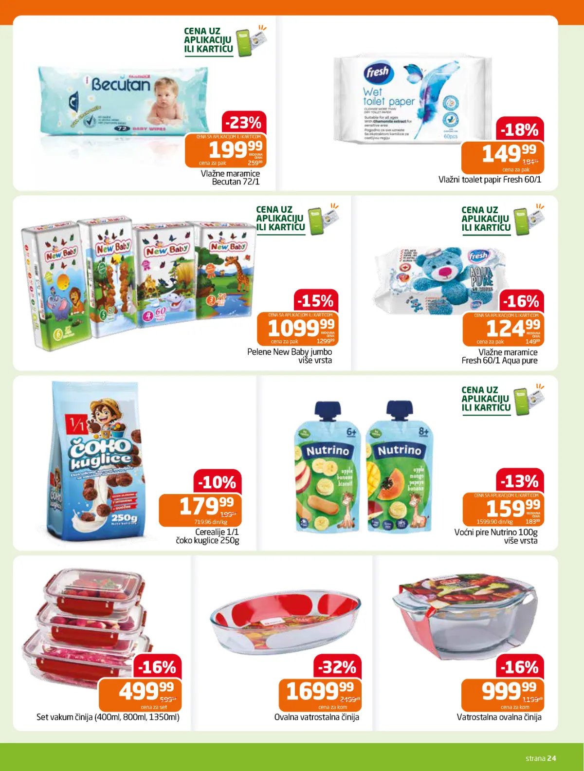 GOMEX katalog strana 24 – bebi program i proizvodi za domaćinstvo