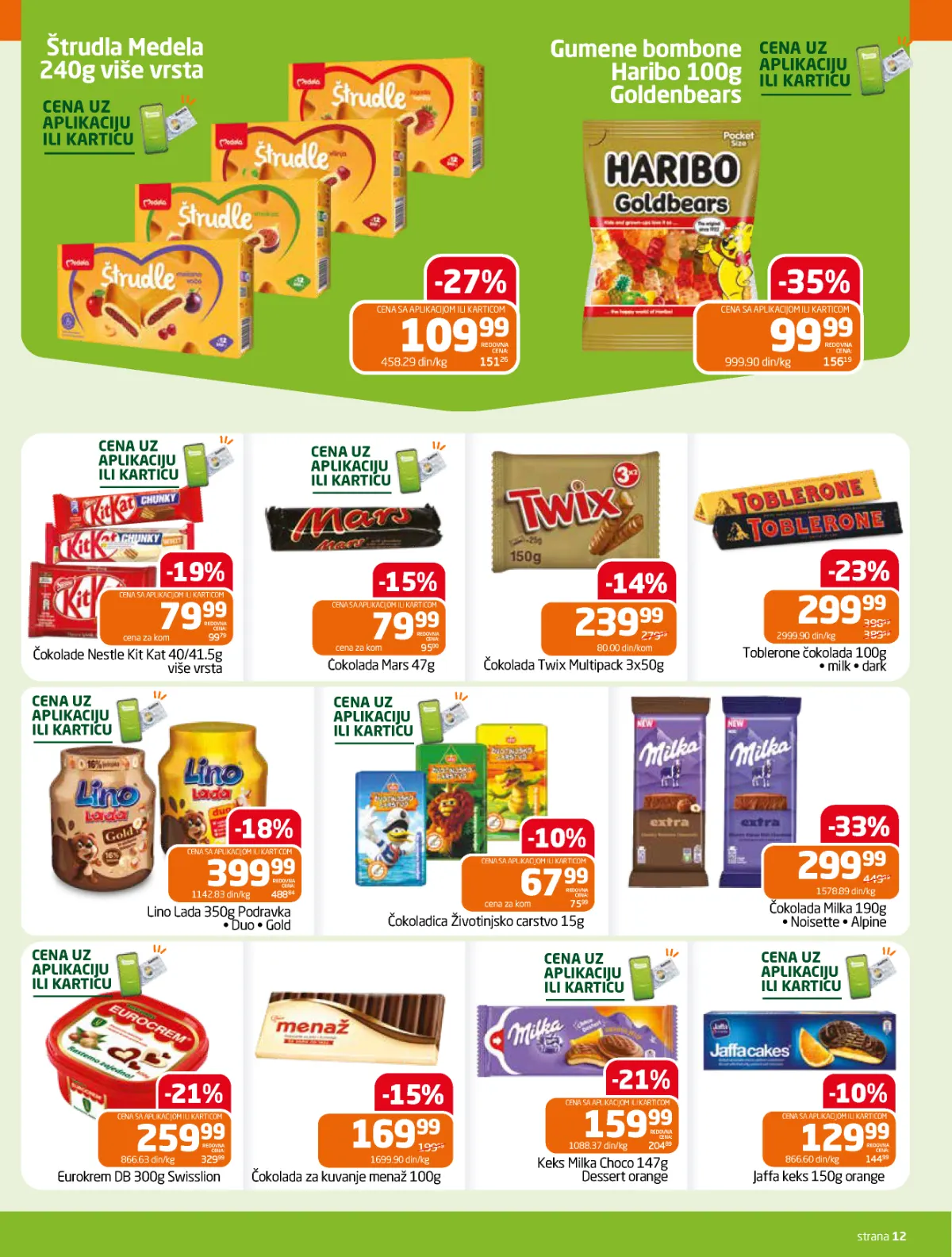 GOMEX ponuda Lino Lade, Milka čokolade, Eurokrema, Menaž čokolade i Jaffa keksa