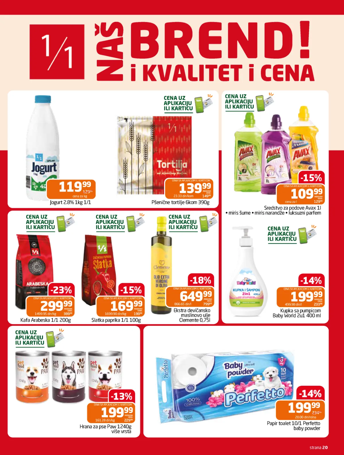 GOMEX Naši brendovi – kafa Arabeska, maslinovo ulje Clemente, hrana za pse Paw i toalet papir Perfetto