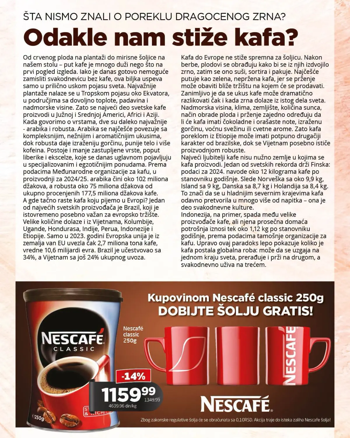 GOMEX kafa akcija – Nescafe Classic 250 g uz šolju na poklon