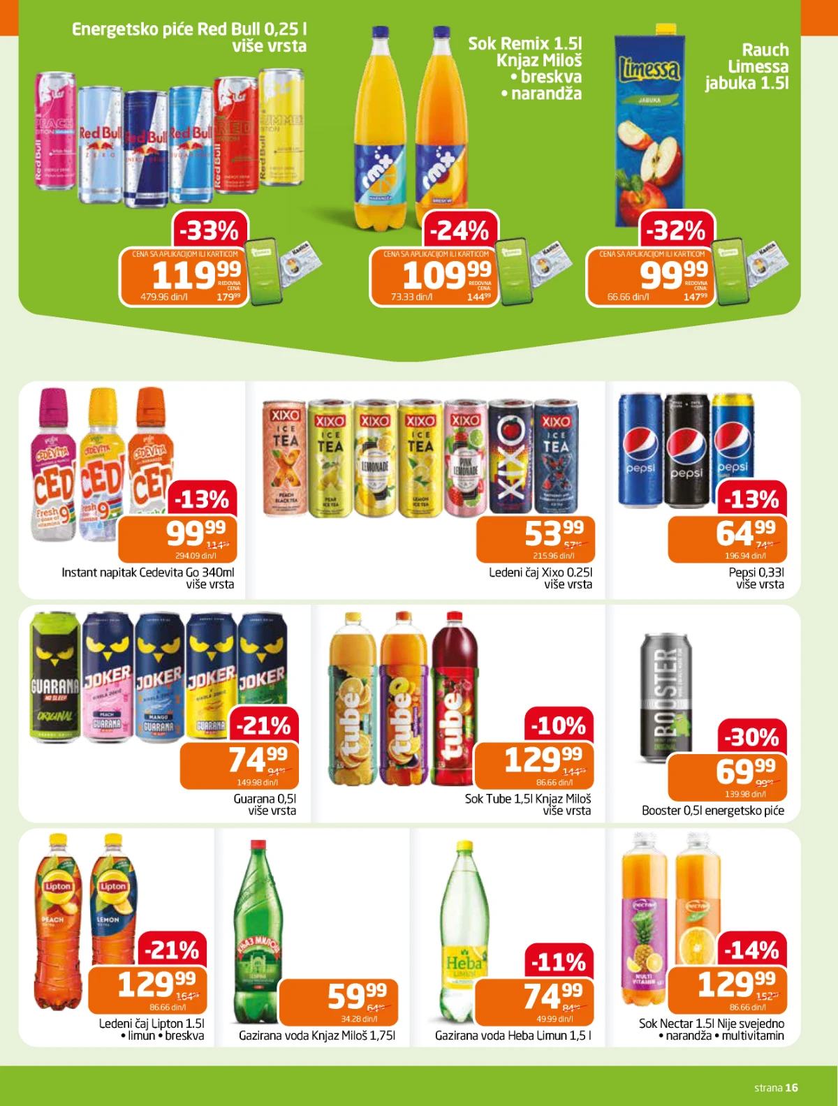 Gomex katalog – sokovi, ledeni čajevi, gazirana pića i energetski napici na akciji.