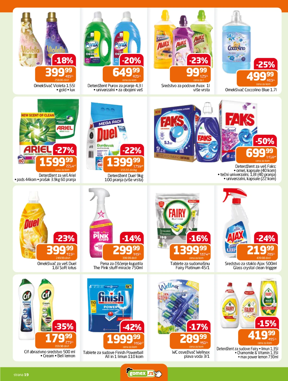 Gomex katalog – šamponi, gelovi za tuširanje, paste za zube i kozmetika na akciji.