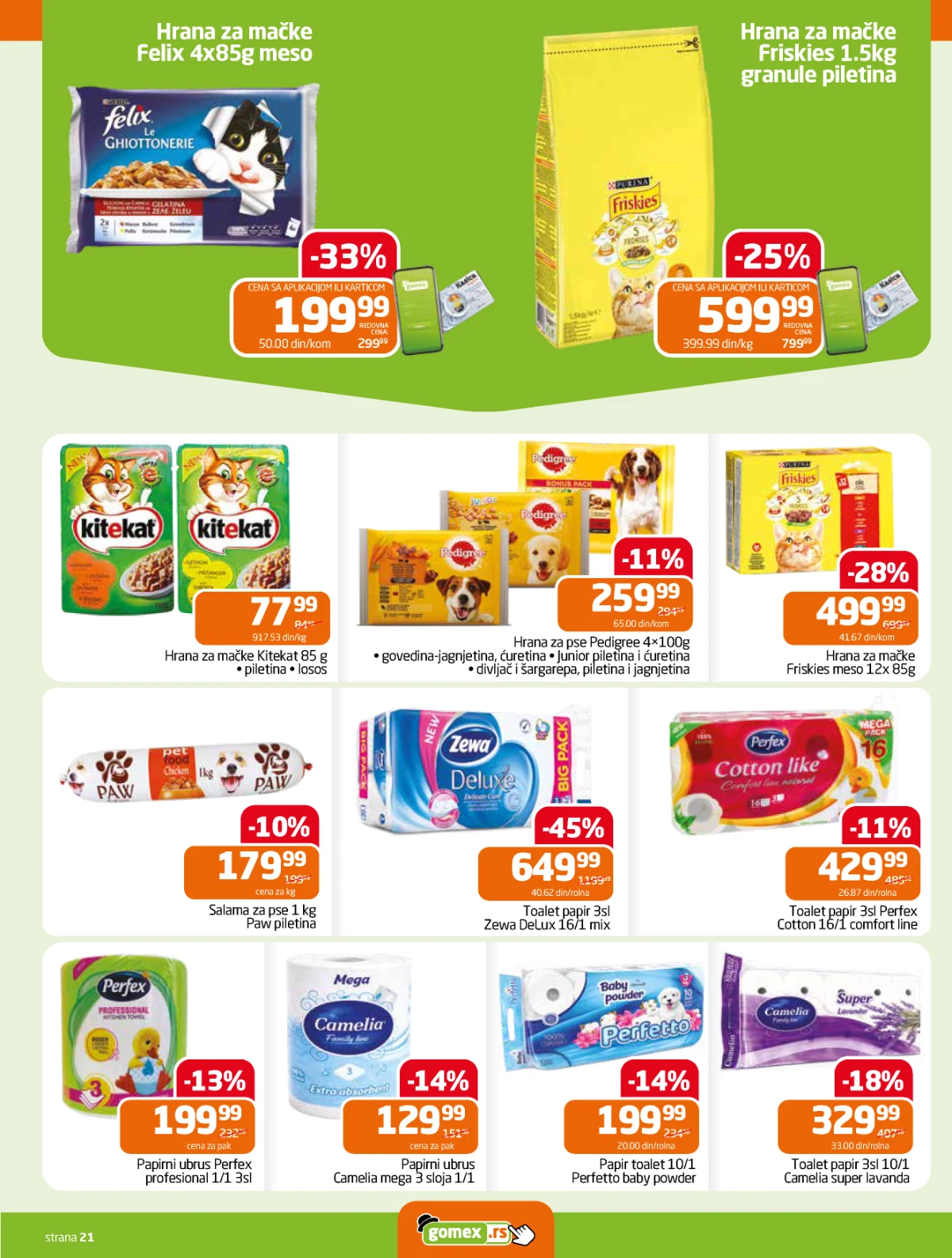 Gomex katalog – dodatne akcijske ponude i proizvodi za svakodnevnu kupovinu.