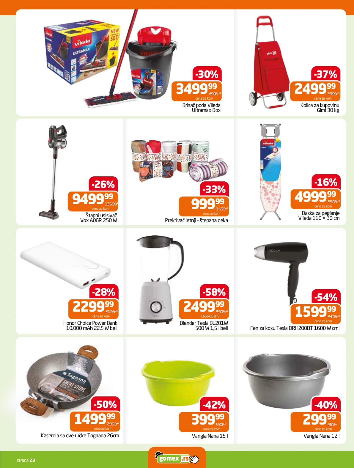 Gomex katalog – završne akcijske ponude sa dodatnim popustima.