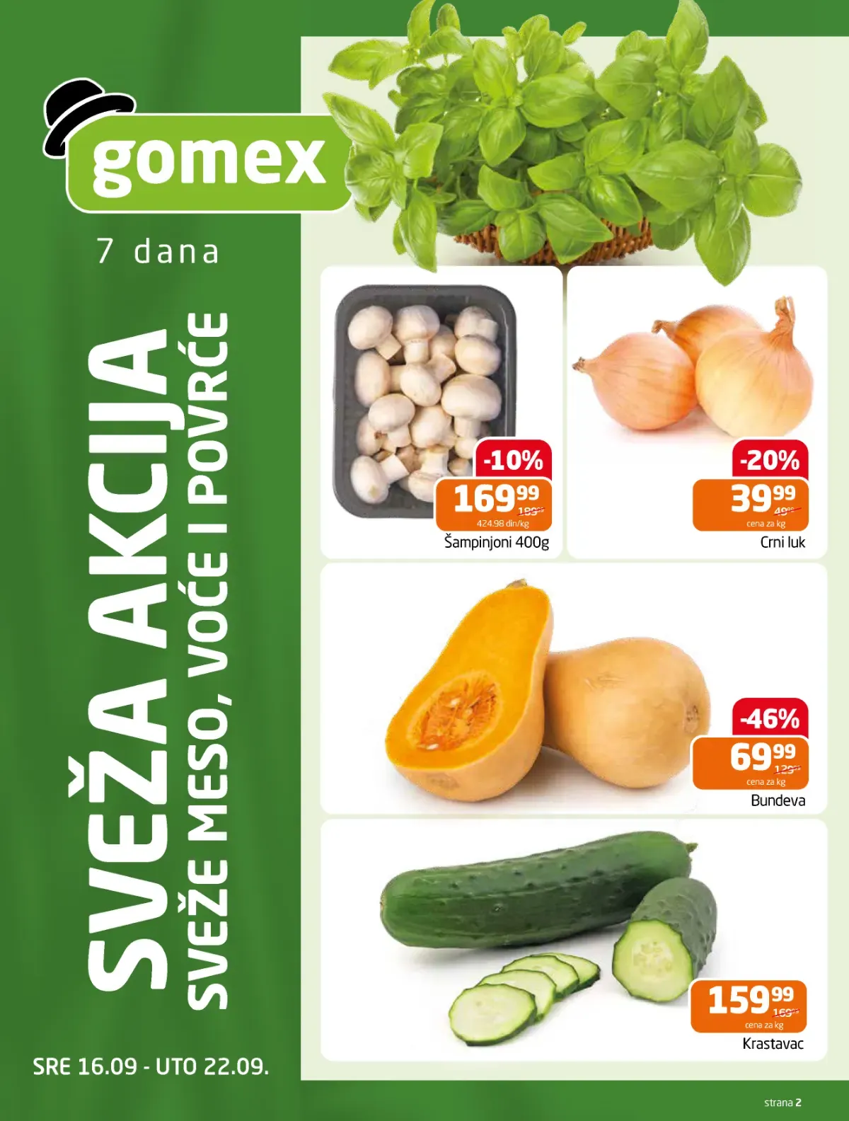 GOMEX katalog strana 2 – bundeva i crni luk po sniženim cijenama